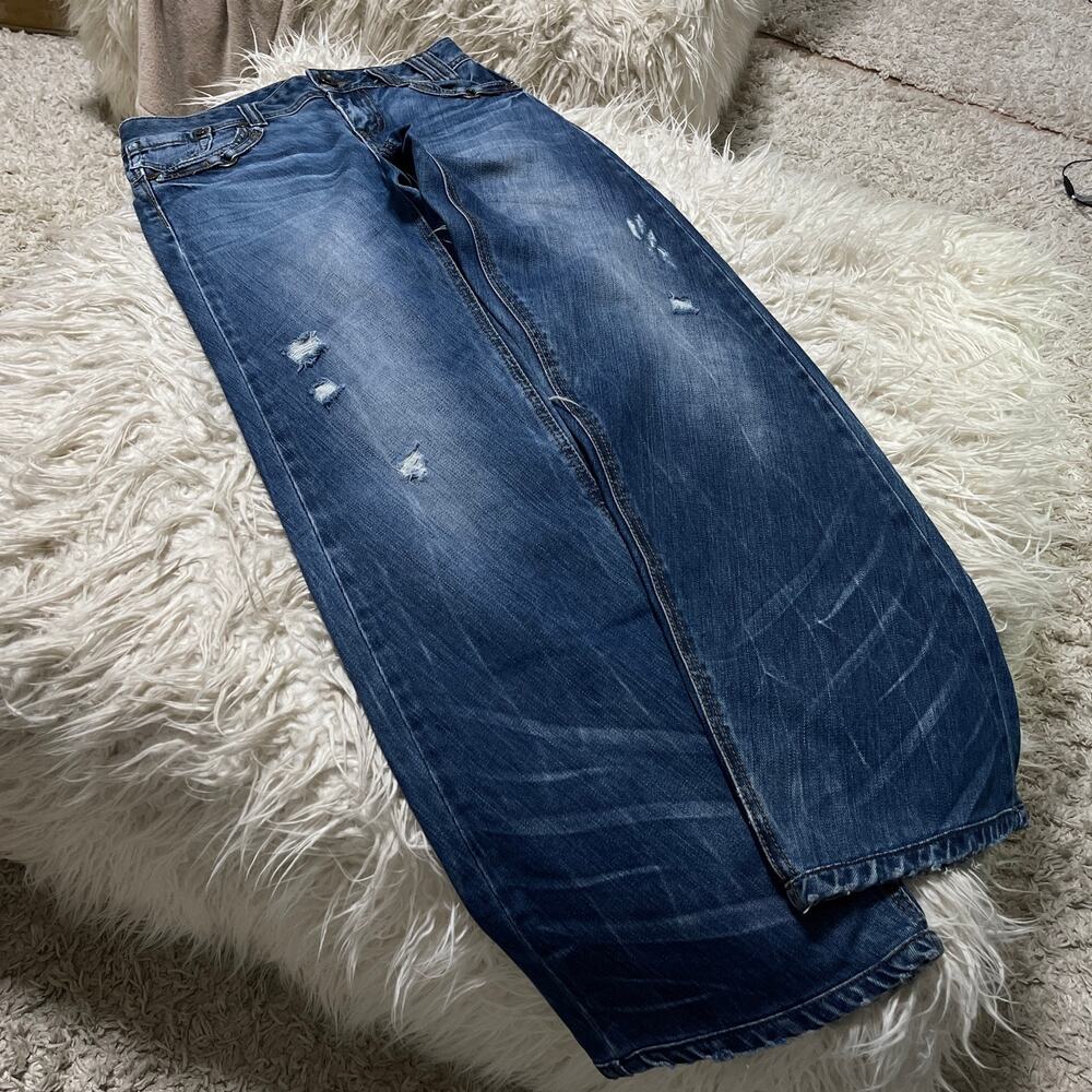 Vintage Japanese Brand Faded Wash Low-rise Bootcut Denim Jeans Blue size 30